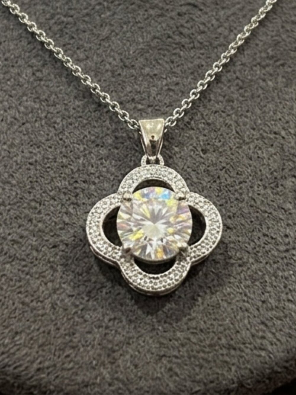 XL53 Celestial Clover 1 ct Moissanite in Sterling Silver